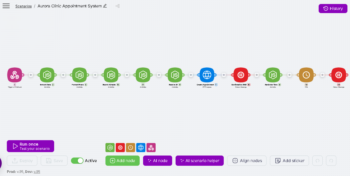 Appointment automation screenshot